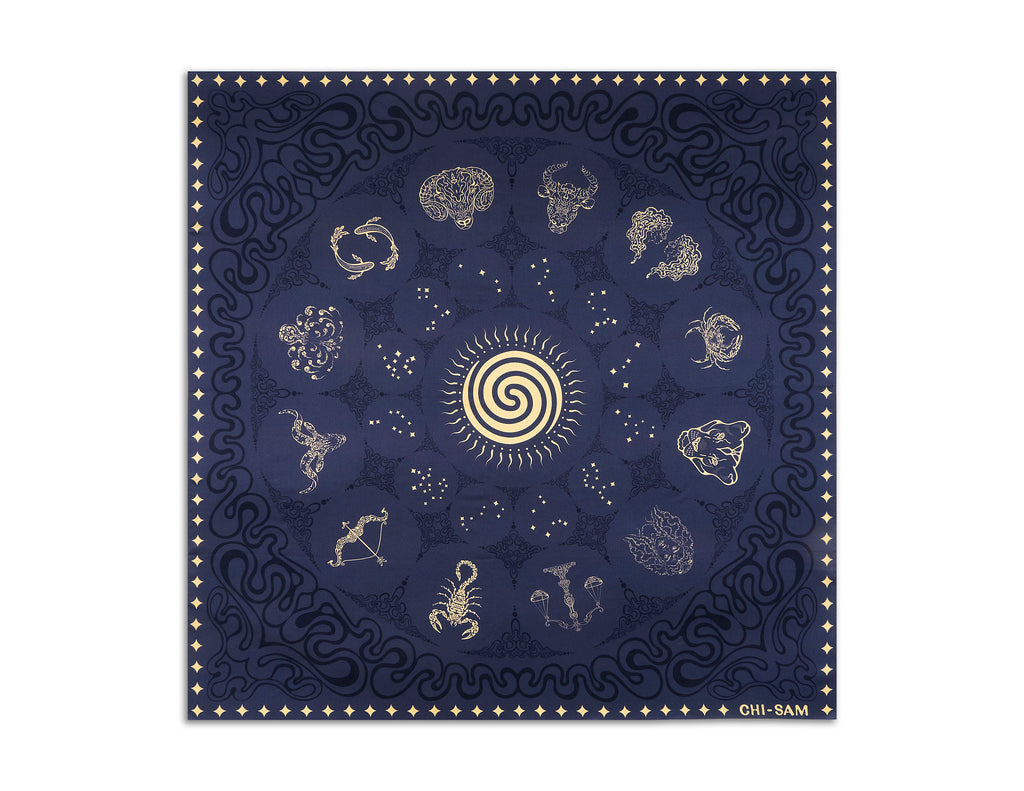 ZODIAC CHART — Skipper Blue | Silk Scarf