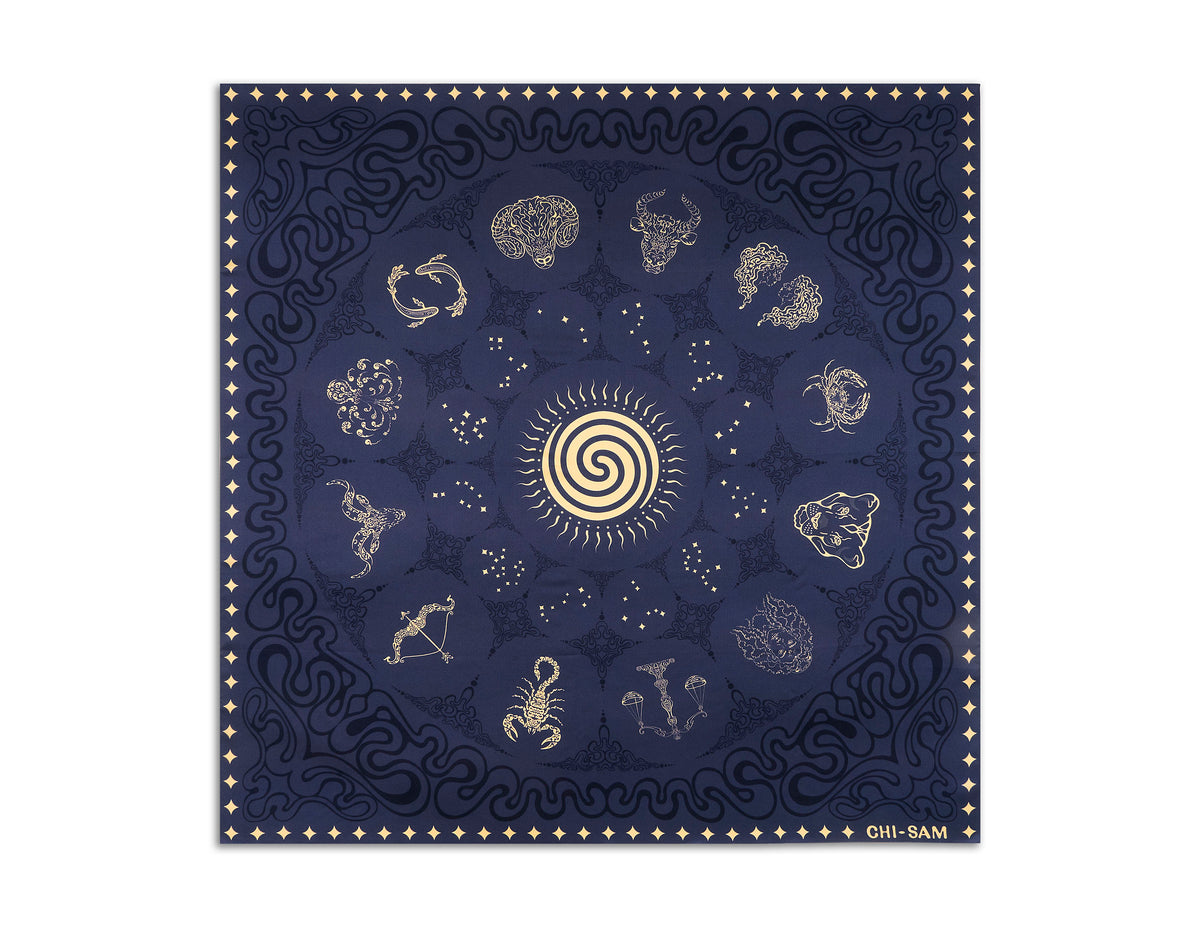 ZODIAC CHART — Skipper Blue | Silk Scarf