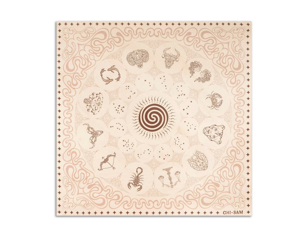 ZODIAC CHART — Moon Sand | Silk Scarf