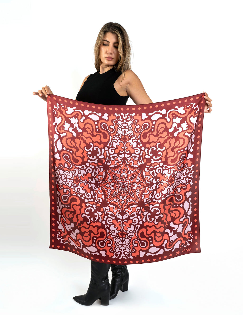 Cosmo - Terracotta Flame | Silk Scarf