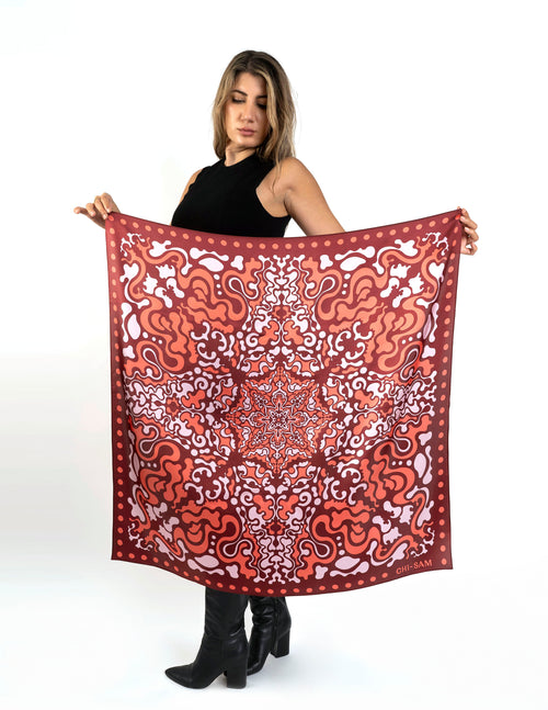 Cosmo - Terracotta Flame | Silk Scarf