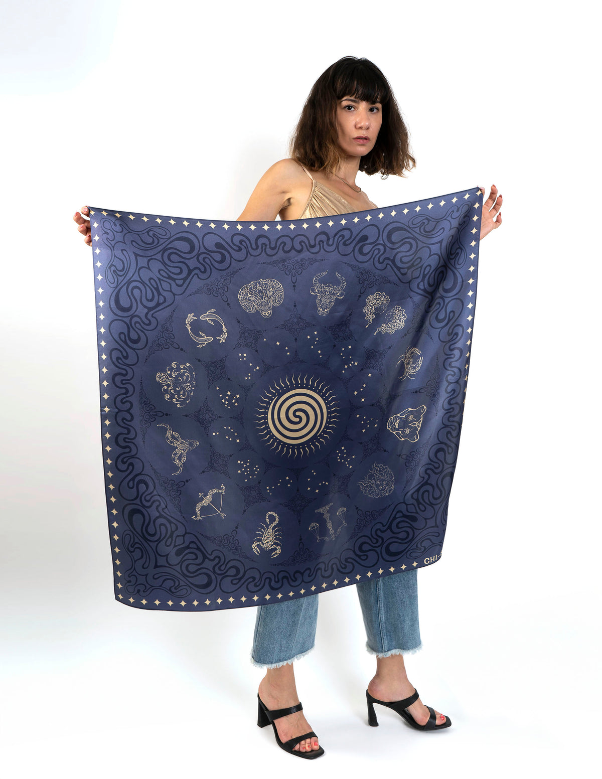 ZODIAC CHART — Skipper Blue | Silk Scarf